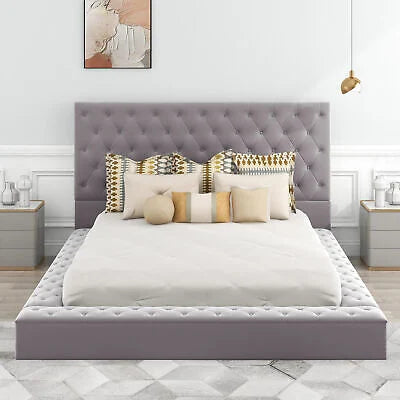 Aluna Low Profile Storage Bed | Grey