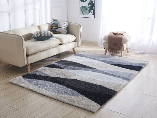 Dalila Collection Abstract Area Rug | Grey/Beige/Black/White