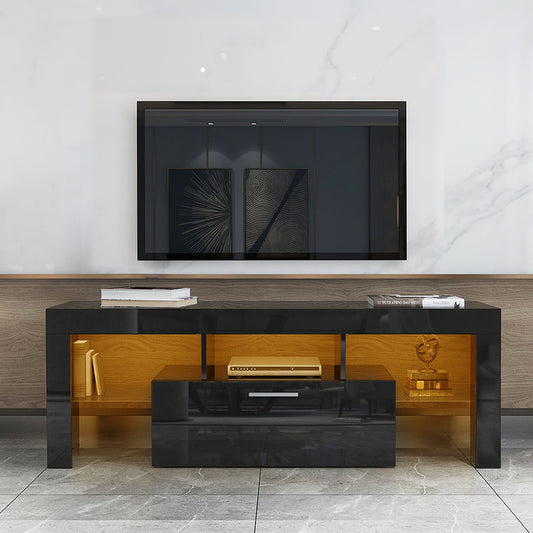 Black TV Stand with LED Lights