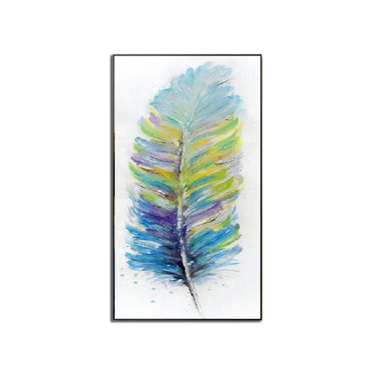Hand Painted Oil Painting | Modern Colorful Feather