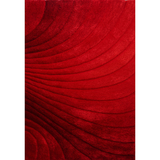 Tuma Abstract 3D Area Rug | Red Swirl
