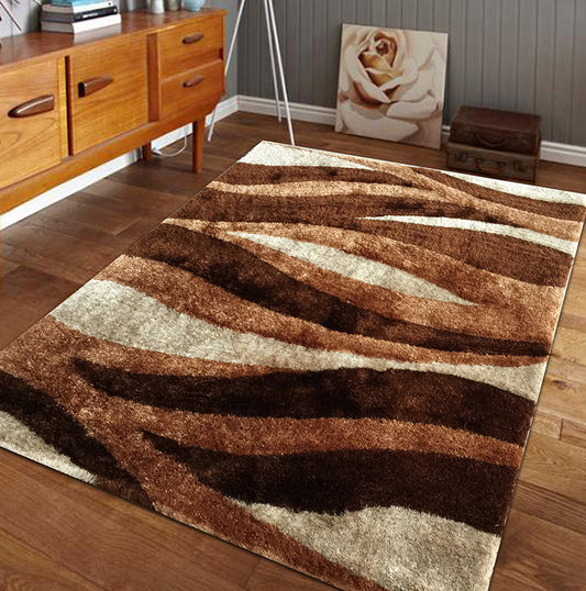 Dalila Collection Abstract Area Rug | Beige/Brown