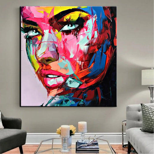 Hand Painted Oil Painting | Colorful Beautiful Face II