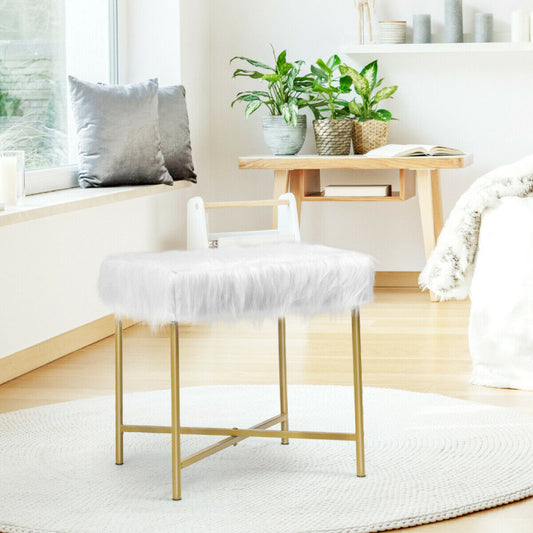 Luxurious Faux Fur Covered ottoman