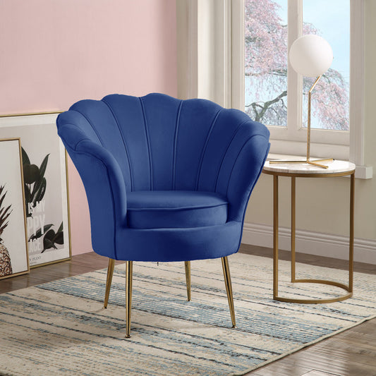 Madana Velvet Scalloped Chair | Blue