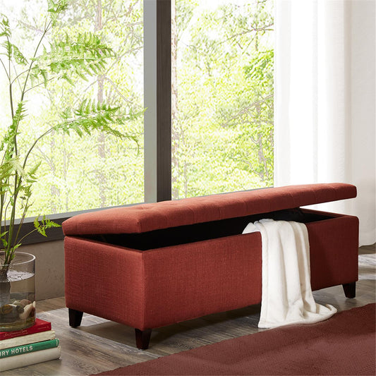 Saidi Tufted Top Bench | Rust Red