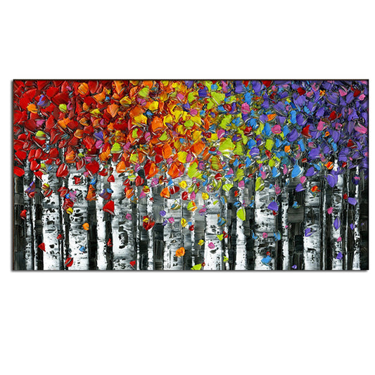 Hand Painted Oil Painting | Colorful Tree Landscape