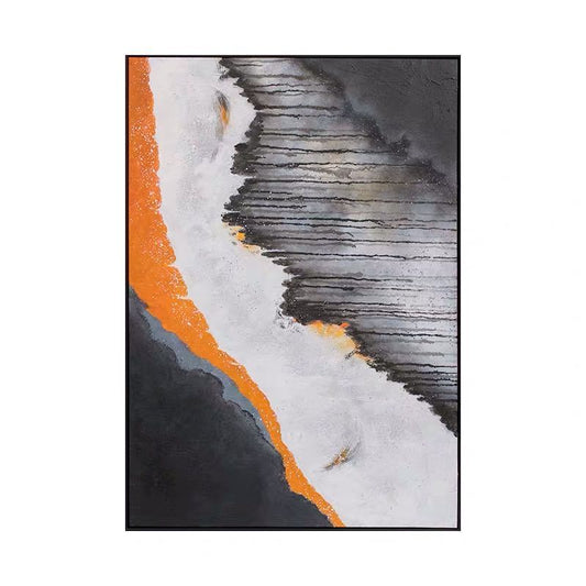 Hand Painted Oil Painting | Abstract Orange Seascape