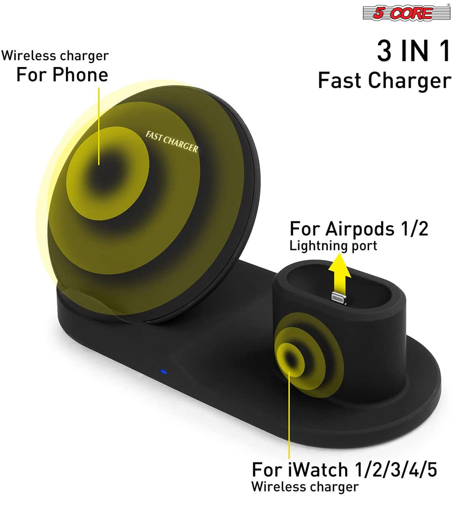 3-in-1 Fast Charge Station | Black