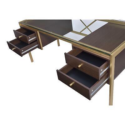 Desk in Gold and Clear Glass