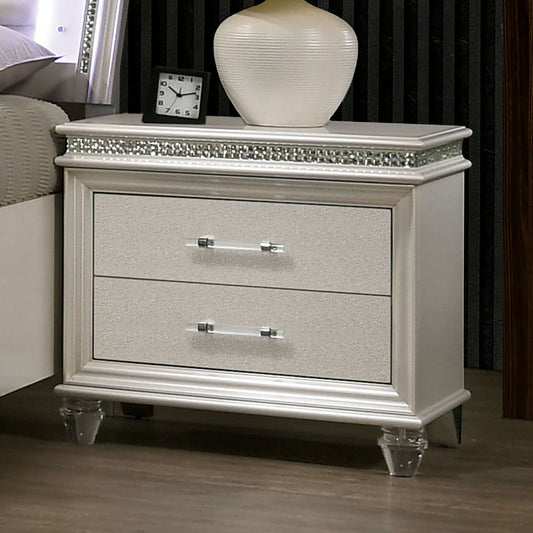 Asis Pearl  White Nightstand