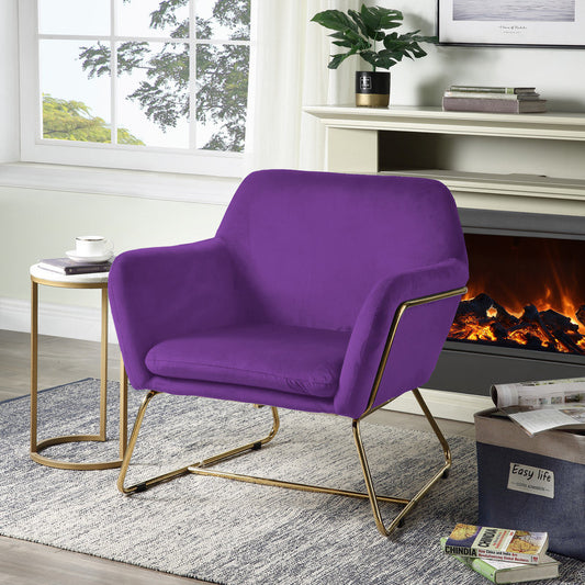Guban Velvet Lounge Chair | Purple