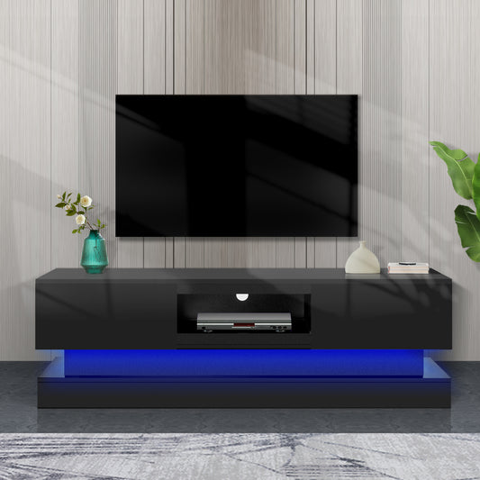 BLACK TV Stand with LED Lights