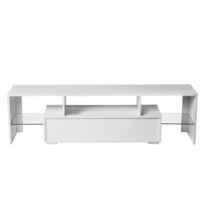 White TV Stand with LED Lights