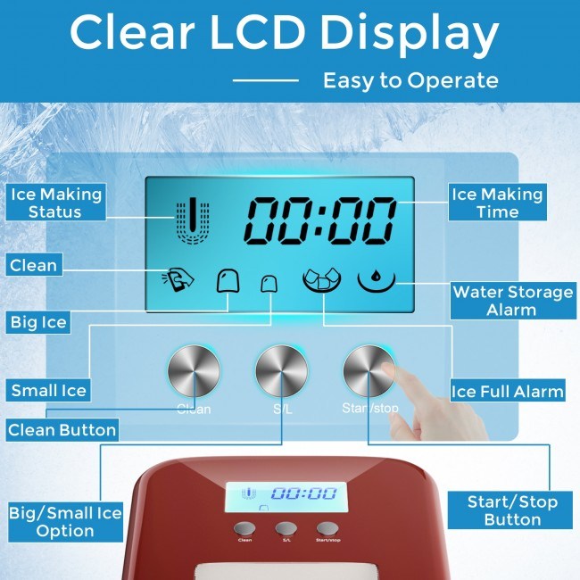 Countertop LCD Display Ice Maker